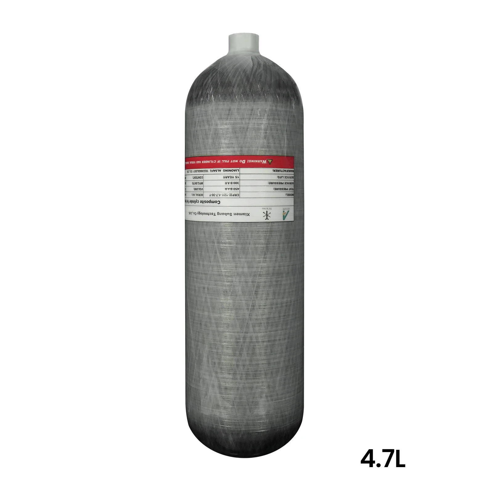 TUDIVING-4.7L Carbon Fiber Cylinder High Pressure Tank,4500Psi Diving Tank,30Mpa HPA Cylinder,Scuba Air Tank,Oxygen Tank - Detail 1