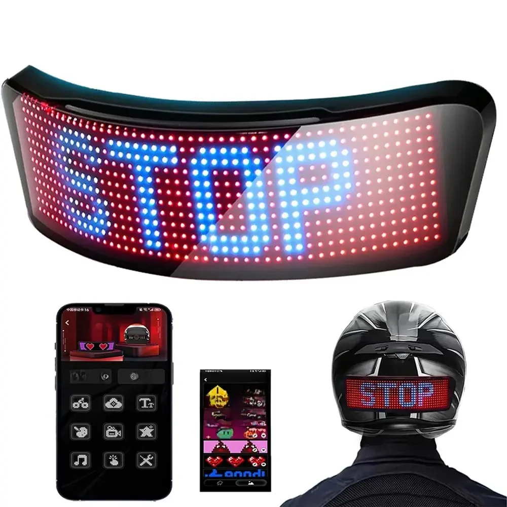 AliExpress SLSHINING Led Helmet Display Motorcycle Helmet Warning Light Night Riding DIY RGB Bike Helmet Taillight APP Programmable LED Screen