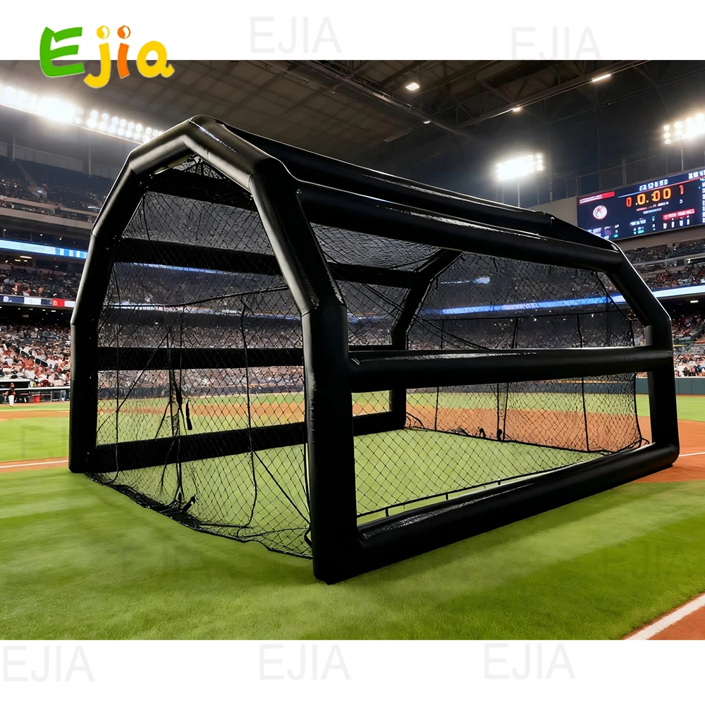 20x16フィート 商用PVC製インフレータブルバッティングケージ 野球スポーツゲーム ネット付き ソフトボールピッチングケージ、フットボール/テニス練習用