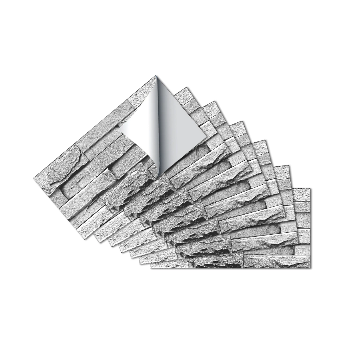 Realistische, stapelbare Steinoptik-Wandfliesen zum Aufkleben, schadensfreie Wanddekoration für Mietwohnungen, Waschküchen und Keller.