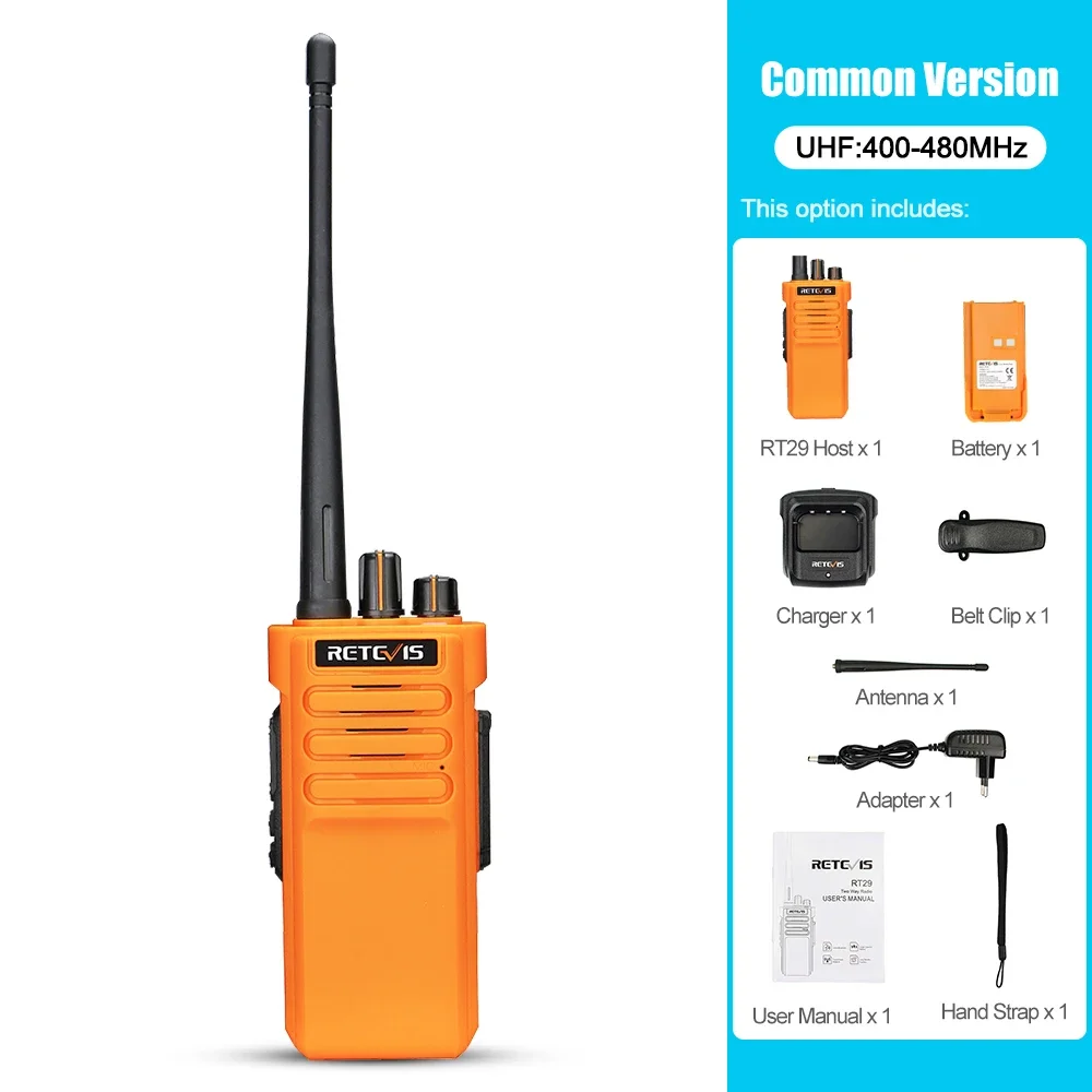 Retevis RT29 Walkie Talkie Lange Afstand Krachtig IP67 Waterdicht VHF of UHF 1pc of 2pcs Duurzaam Tweewegscommunicatiesysteem