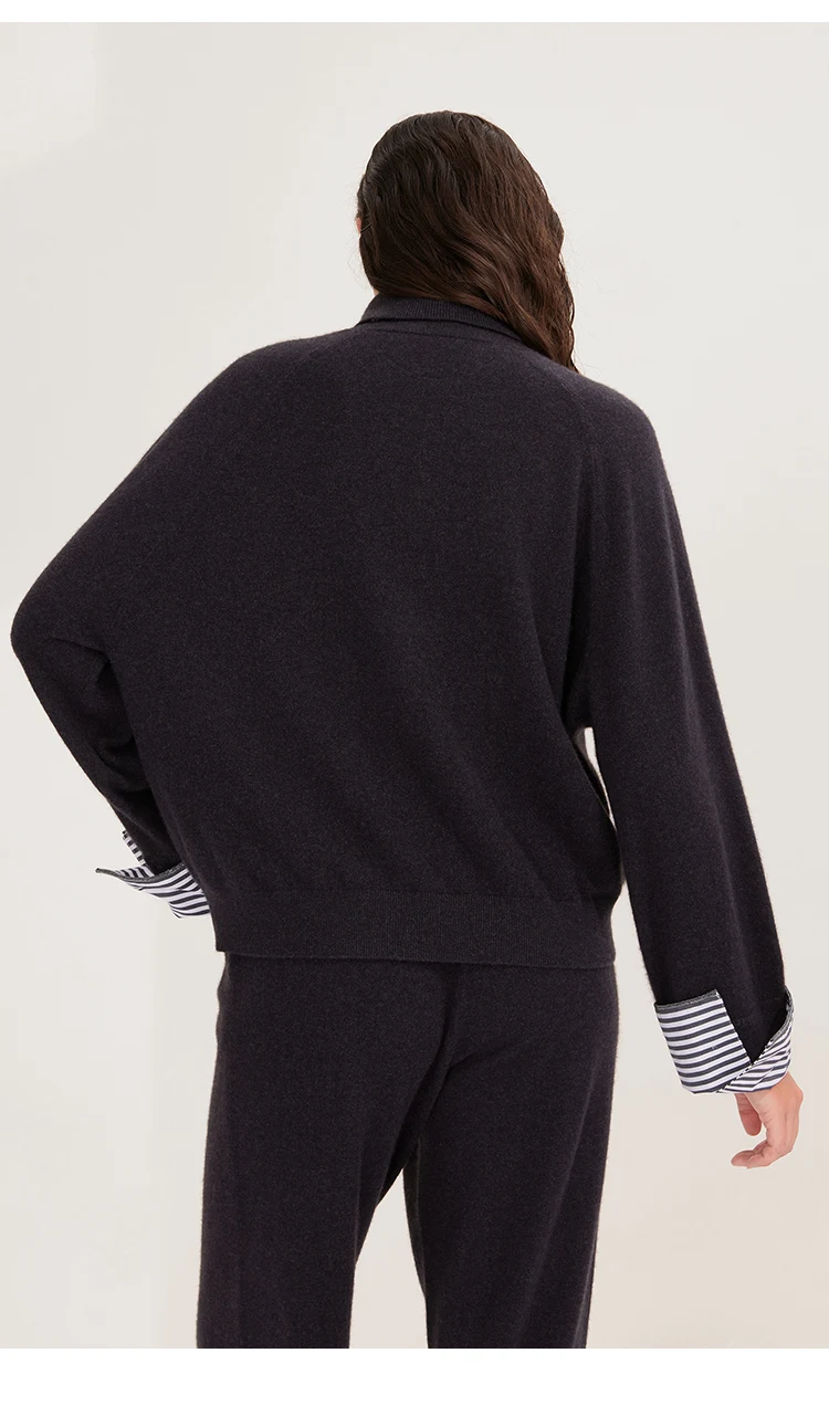 BY4521295 Damen 100% Kaschmir-Strickpullover, Premium Kaschmir-Pullover mit Lockerer Passform, Weich, Warm, Luxuriös, Elegant für den Winter – Detail 12