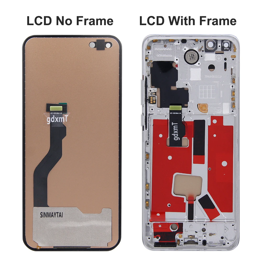 100% Tested Display For Huawei P40 Pro LCD Display Touch Screen For Huawei P40 Pro ELS-NX9, ELS-N04, ELS-AN00 Display With Frame