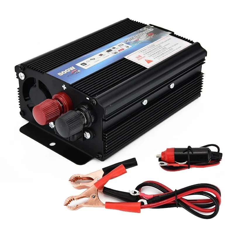Car Inverter 500W DC 12V to AC 220V Power Supply Car Voltage Converter USB Charger 12v to 220v Inverter Power