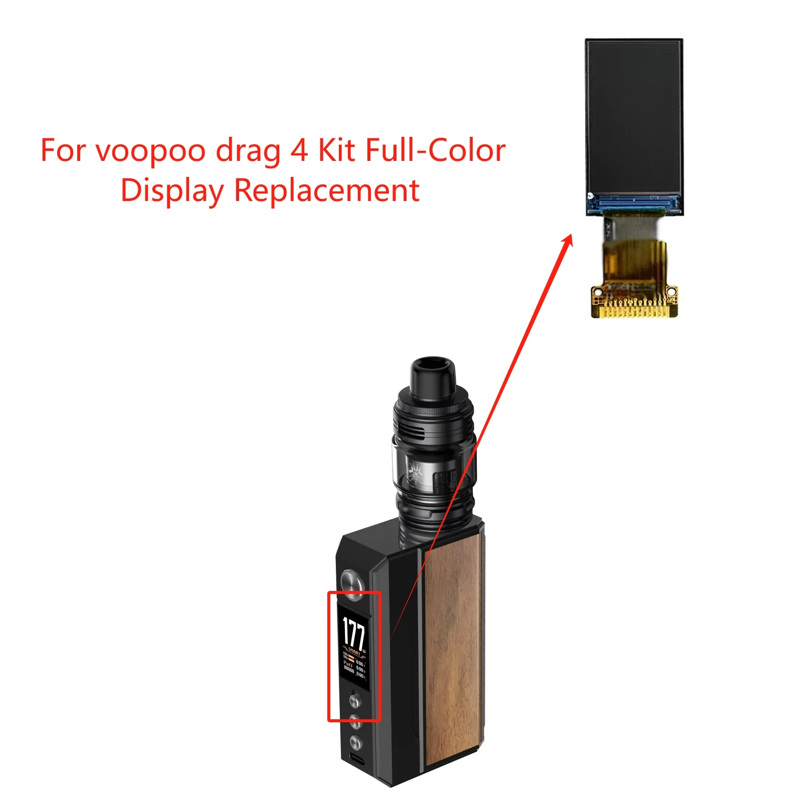 

New Full-color Display for Voopoo drag 4 Kit Screen Replacement