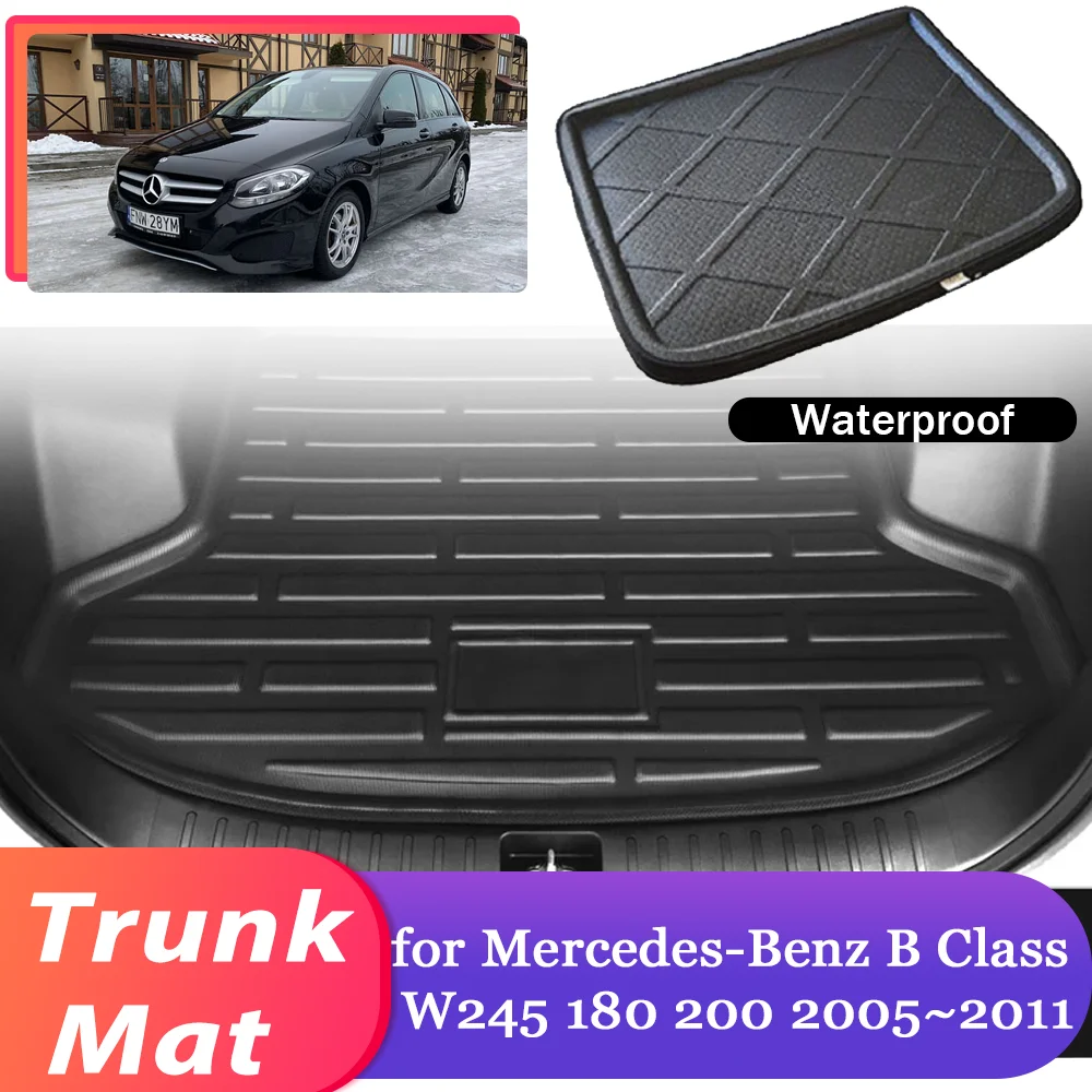 Car Trunk Mat for Mercedes-Benz B Class W245 180 200 2005~2011 Luggage Waterproof Cargo Boot Pad Liner Carpet Cover Accessories