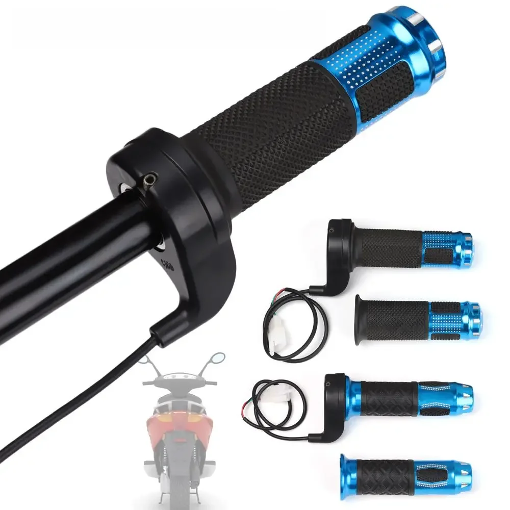 AliExpress Tool 3 Wires Long Cable Universal Scooter Handle Electric Bicycle Handlebar E-Bike Throttle Grip Blue Twist Accelerator