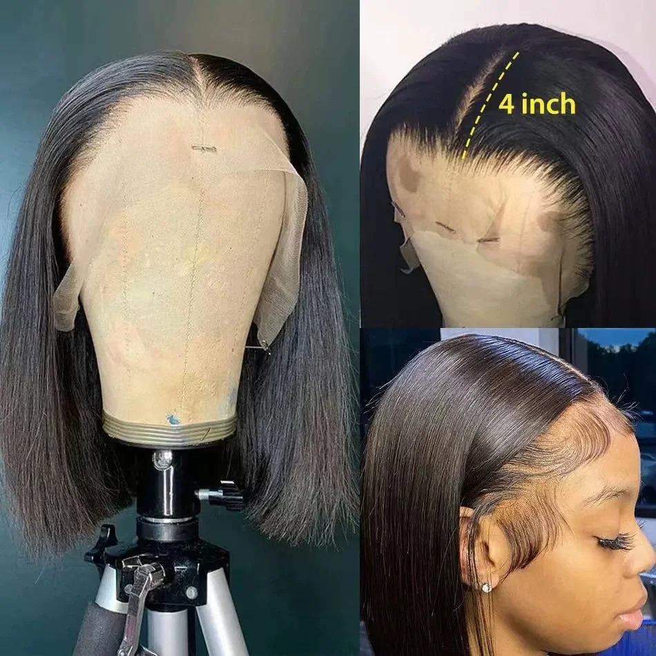 13x4 레이스 프론트 가발 베트남산 인모 밥 가발,  - Pre Parted 13X4 Lace Front Bob Wig 리뷰 및 가격