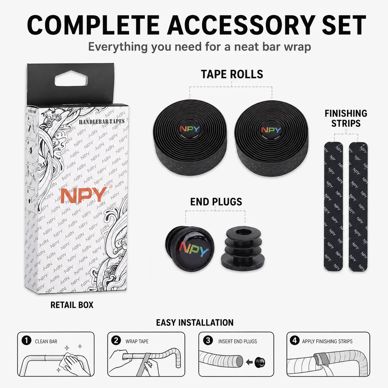 Bicycle Bar Tape Set Non Slip  - Fixed Gear Cycling Kit ulasan dan harga