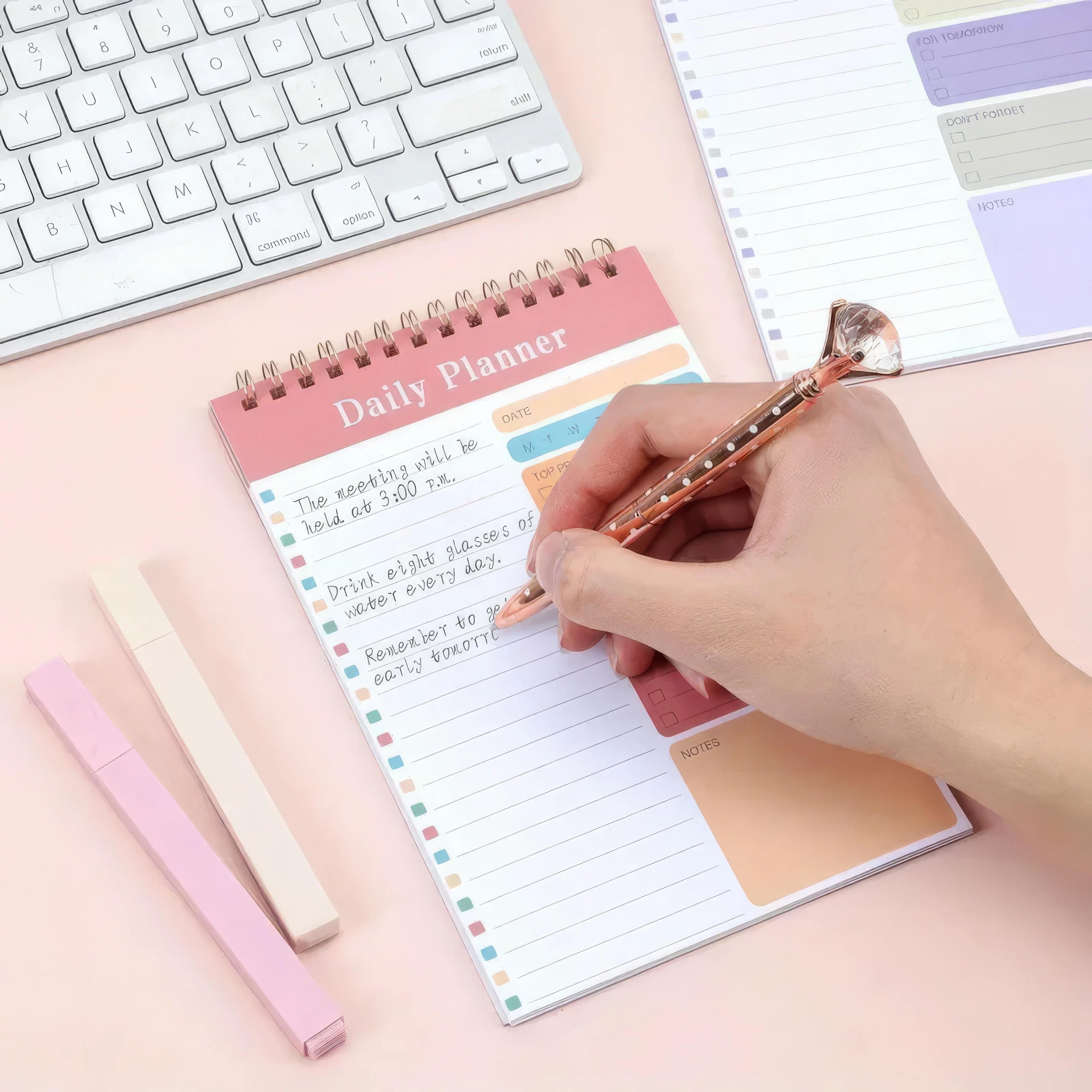 دفتر ملاحظات ملون واحد، قائمة المهام متعددة الأغراض، مناسبة لترتيب مهام التعلم، وتسجيل تذكير الأحداث المهمة