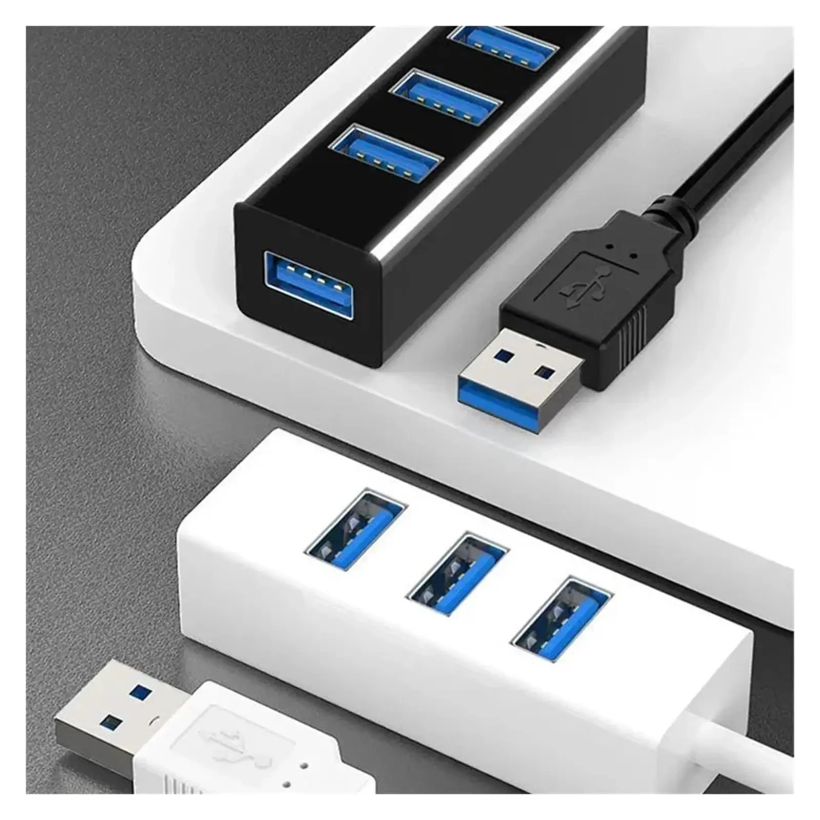 USB 3.0 4 Port Hub Splitter High Speed 120 cm Kabel Multi Port Expander für Desktop PC Laptop Flash Drive Maus Tastatur