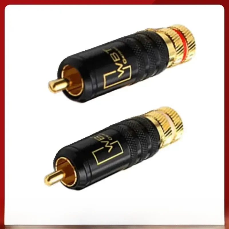 Złącze RCA wtyk męski zacisk słuchawkowy pozłacana miedź WBT-0144 z blokadą śrubową do lutowania kabla audio-wideo — zdjęcie produktu 7