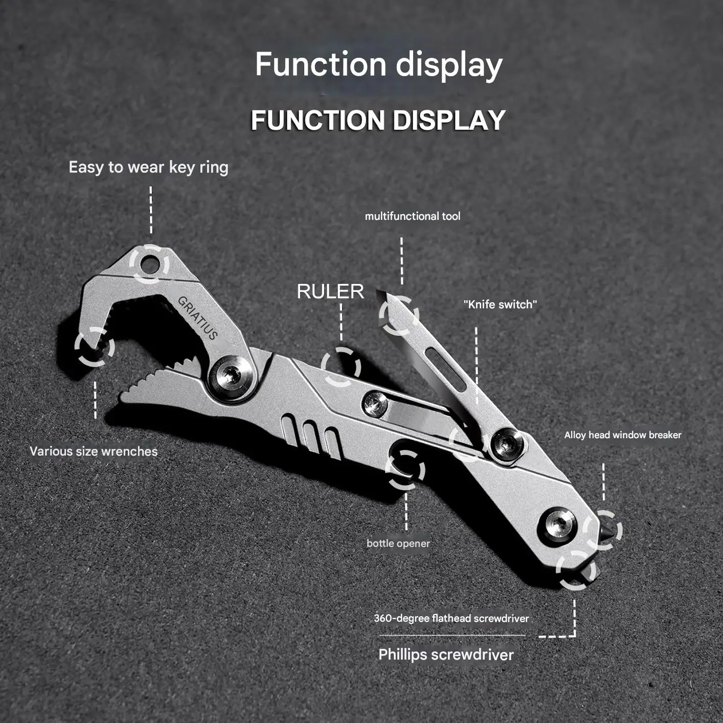 Титановый многофункциональный инструмент для открывания бутылок, инструмент для отвертки, гаечный ключ, измерительная линейка, для повседневного использования