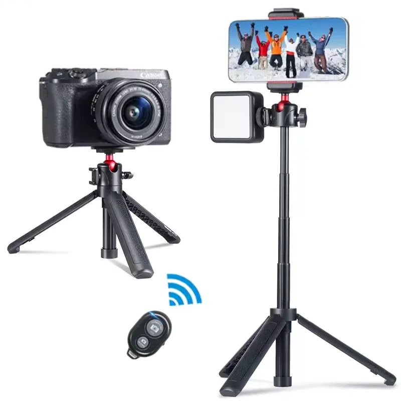 FANGTUOSI Mini Statief zwarte Kleur Opvouwbare standaard Monopod Mount 1/4 ''beugel Universeel voor DSLR Android iPhone Smartphone