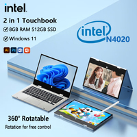 Portable 2 in 1 Laptop Computer Intel N4020 11.6 Inch Touch Screen Notebook 8GB DDR4 512GB SSD Windows 11 Pro Tablet PC Computer