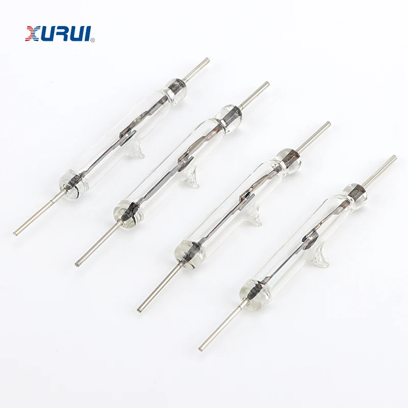 10PCS XGH-8 XURUI Reed Switch, Magnetic Round-lead Reed Switch, 8×50mm Normally Open Induction Switch Contact, For Arduino