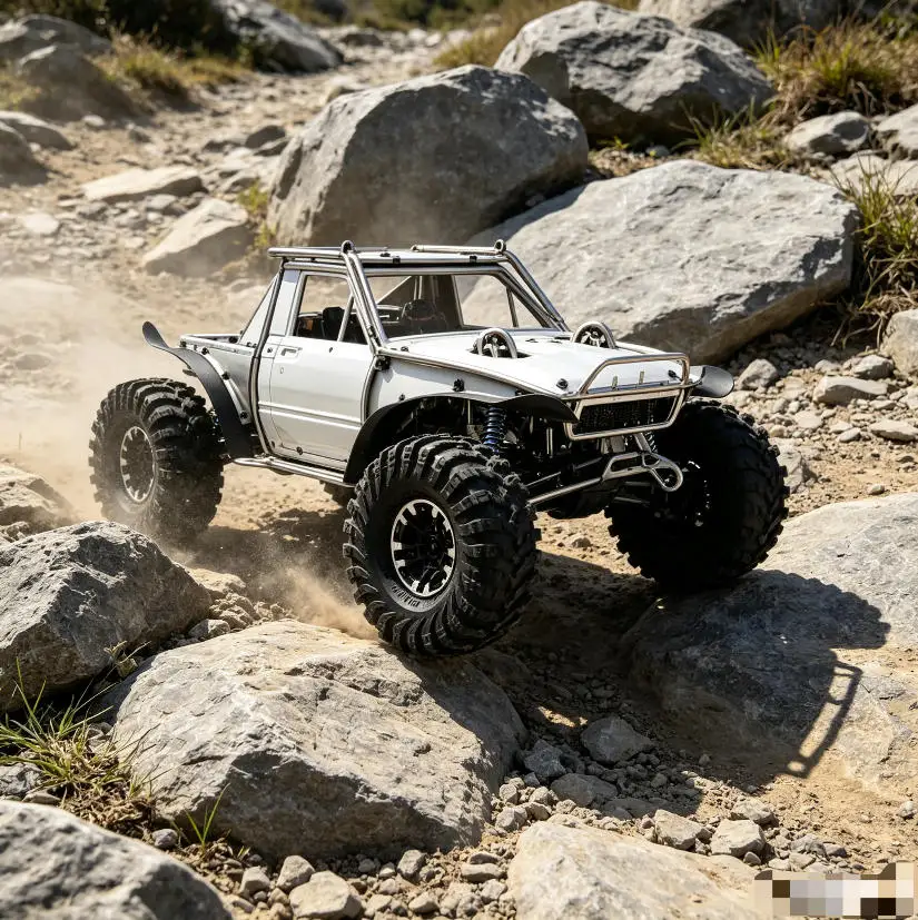 D1RC Rainforest RTR Titanium Tube Frame RC Rock Crawler Competition-Spec Titanium Alloy Remote Control 4-Wheel Steering Truck