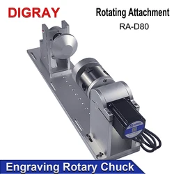DIGRAY RA-D80A Rotary Axis 3jaw Worktable + Activity Tailstock Indexing Head for CNC Laser Marking and Engraving Machine