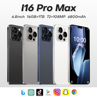 I16 Pro Max Smartphone Android Cellphones On Sale 5g Global Version Mobile Phone 16g+1t 6.8inch HD+ Android 4g/5g Networks