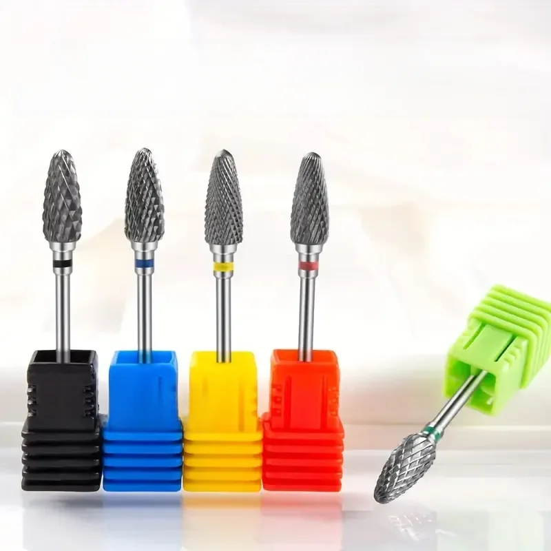 Brocas de chama de carboneto de tungstênio para unhas, lixa de cutícula e remoção de gel acrílico,