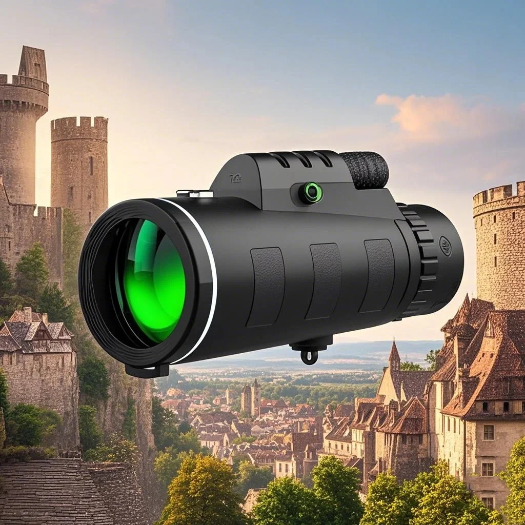 Monokulares 40X60 HD-Teleskop, professionelles Nacht-leistungsfernglas, wasserdichtes Mini-Taschen-Zoom mit Smartphone, Jagd, Camping