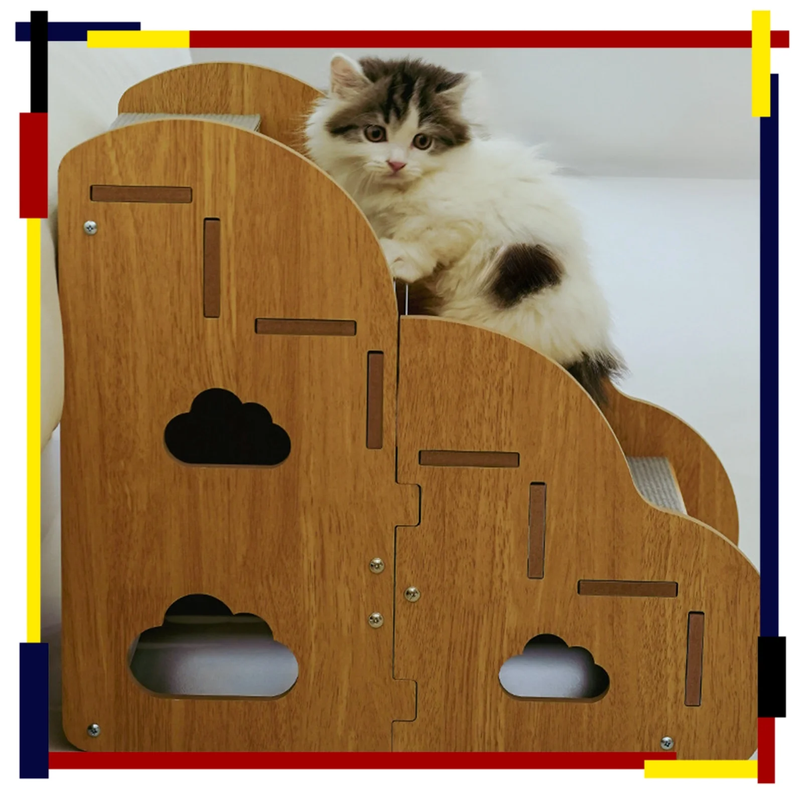 Pet Steps for Cats Small Dogs Sturdy for Bed Sofa Access Gentle Climbing Aid Dog Stairs with 4 Step Anti Slip Fabric Cover