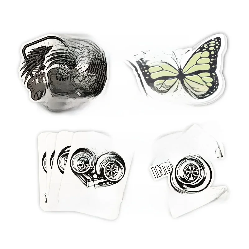 Autocollants personnalisés avec nom de logo, PVC transparent imperméable, vinyle carré découpé, rectangle, planche à roulettes, voiture, mariage