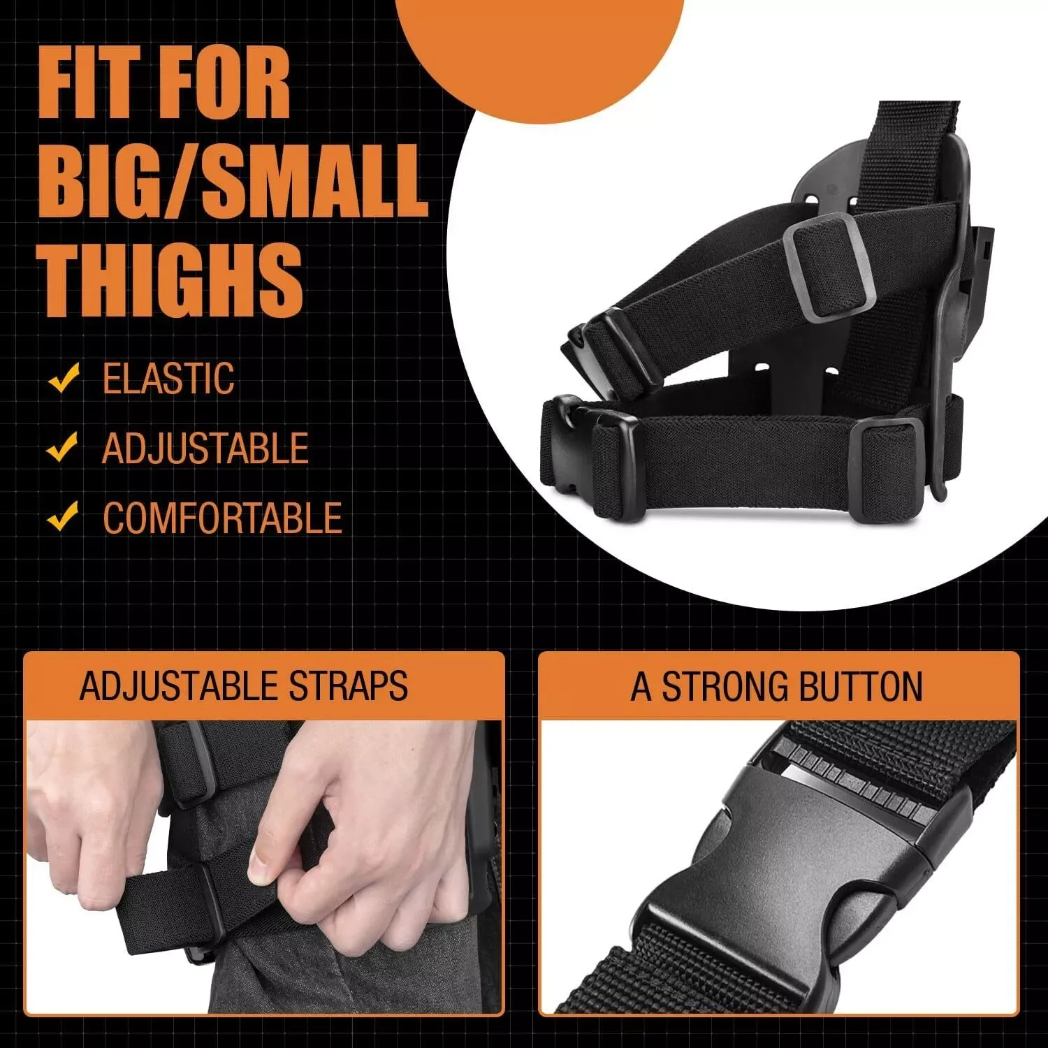 Funda tactica de pierna Glock Kydex - derecha, retencion Nivel II - imagen 2