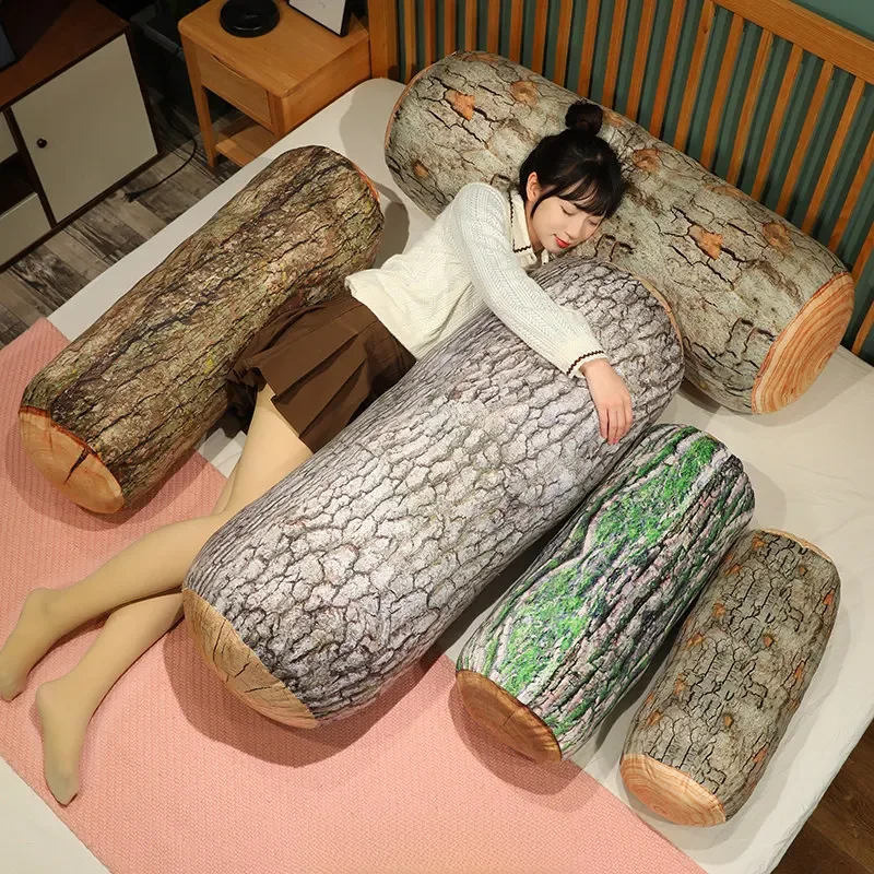 New 1cp 50/70/90cm 3d Simulation Wood Stump Pillow Plush Toy Creative Big Tree Pillow Cushion Pillow Birthday Gift Neck Pillow
