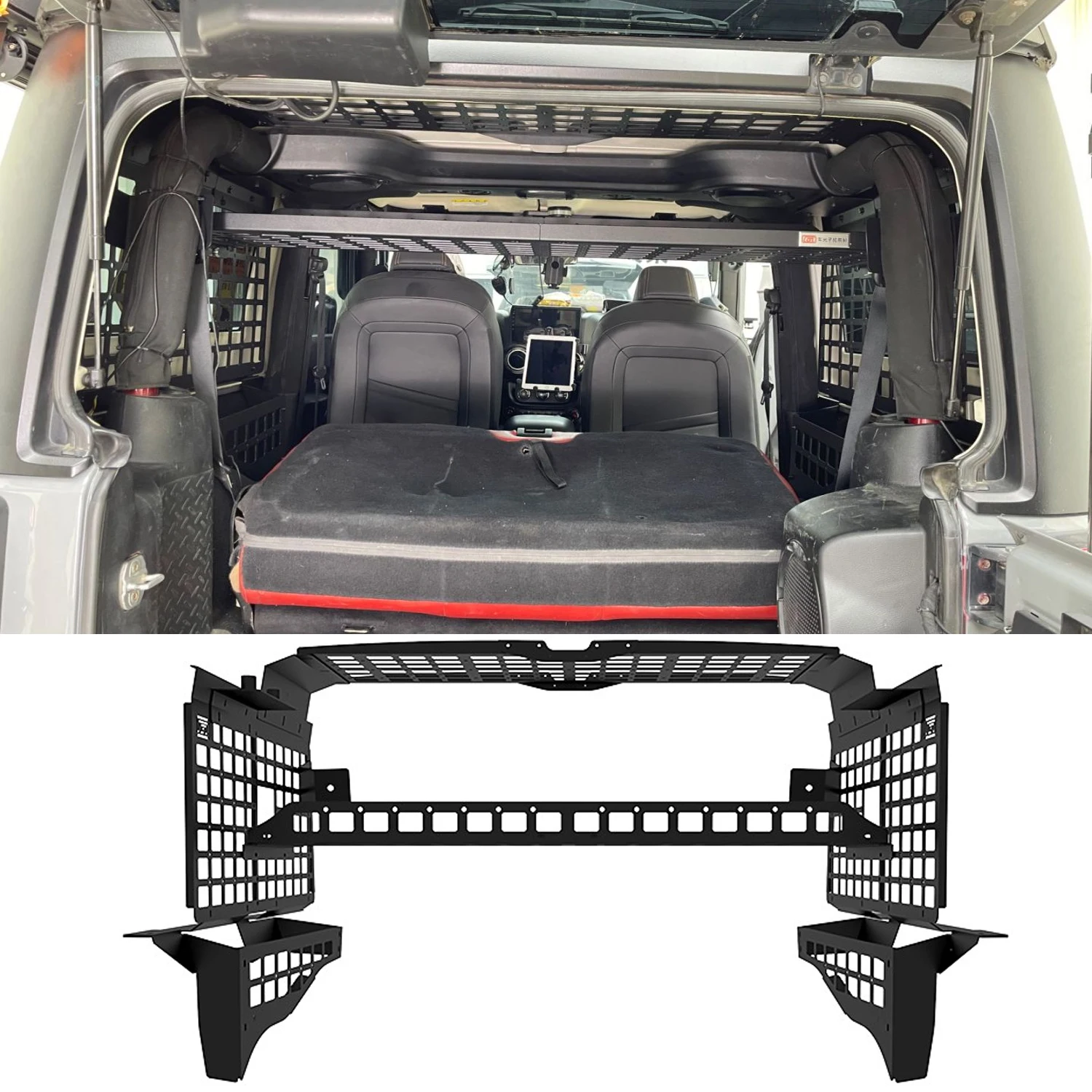 

For Jeep Wrangler JK JL 2Door Hardtop 2007-2025 Modification Rear Trunk Modular Storage Molle Panel Luggage Carrier Organizer