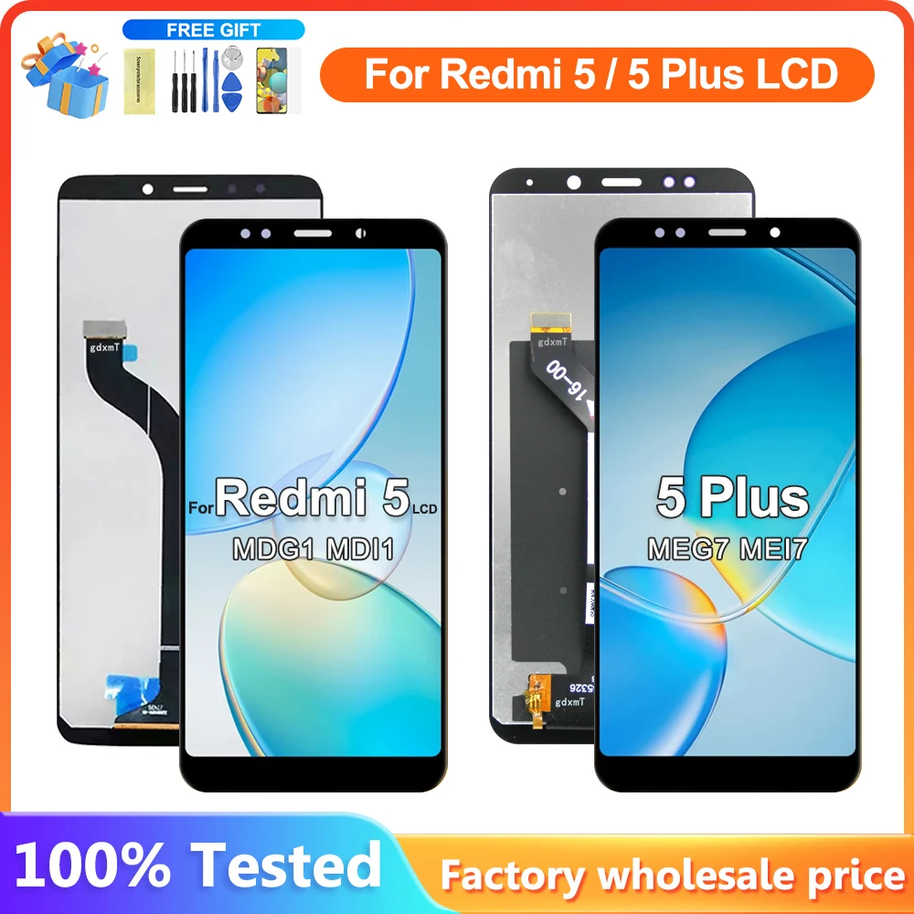 100% Test High Quality Touch Screen For Xiaomi Redmi 5 Plus LCD Display Digitizer Assembly For Redmi 5 Display Replacement Parts