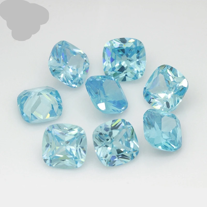 Boxed helle Farbe Aquamarin 12 × 12mm quadratischen Schnitt für Schmuck machen lose Edelstein DIY – Detail 6