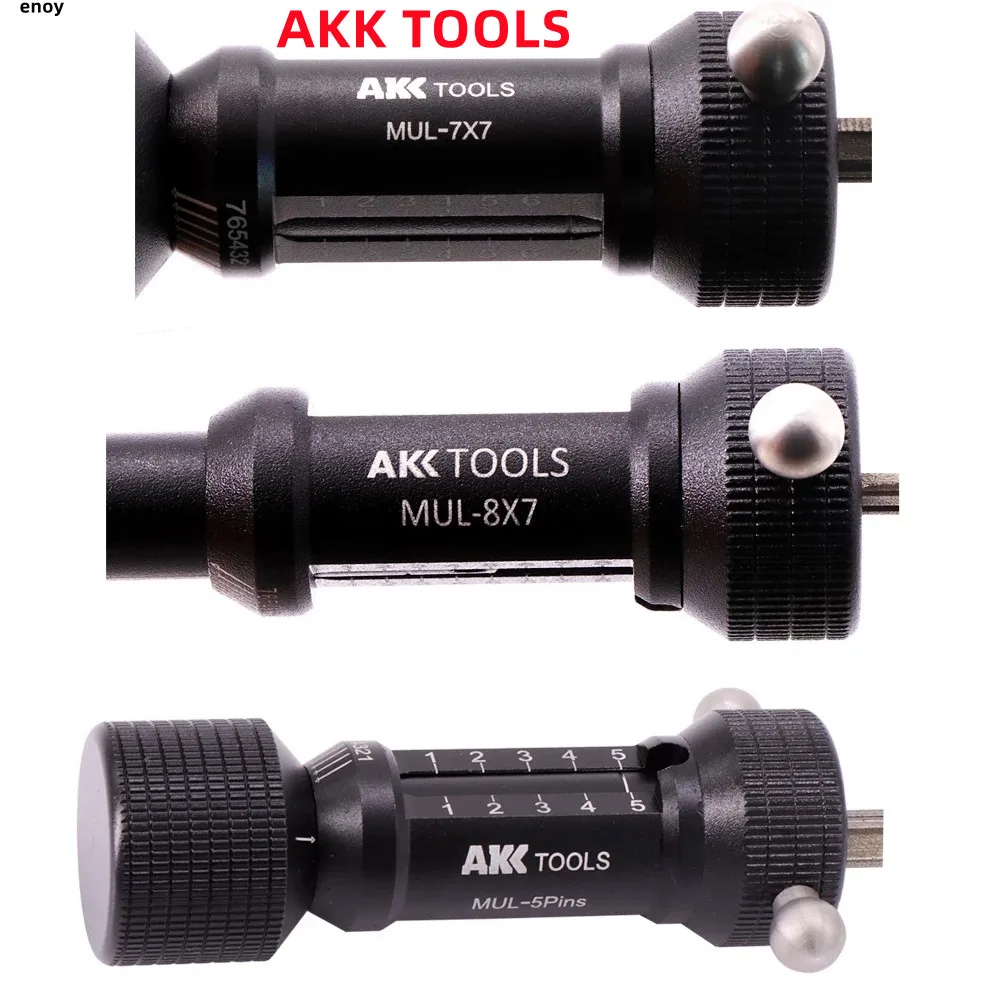 TOOLS AKK MUL-7X7 MUL-8X7 MUL-5Pins AKK Tools MUL-8X7 C AKK Tool Mul 8×7 Strumento per fabbro a denti piatti per serratura a chiave piatta da 8/7 denti