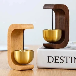Doorbell Aesthetic Solid Wooden Magnetic Brass Wind Chimes Wireless Doorbell Entrance Door Bell Pendant Home Decor Minimalism