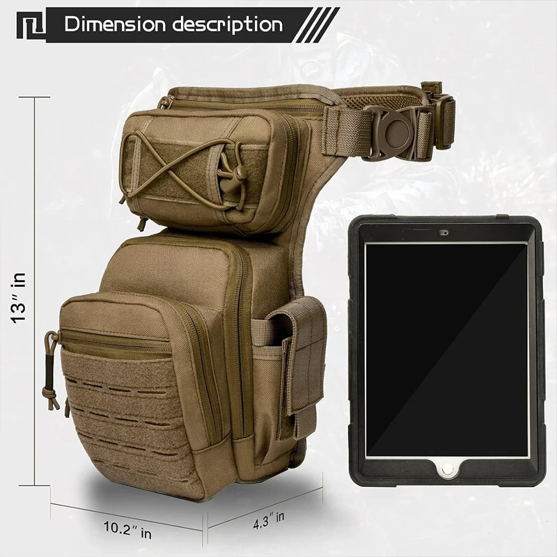 VOTAGOO Drop Leg Bag for Men Women Military Tactical Thigh Pack Pouch Multifunctional Tactical Package Outdoor Hiking Thigh Bag view 2