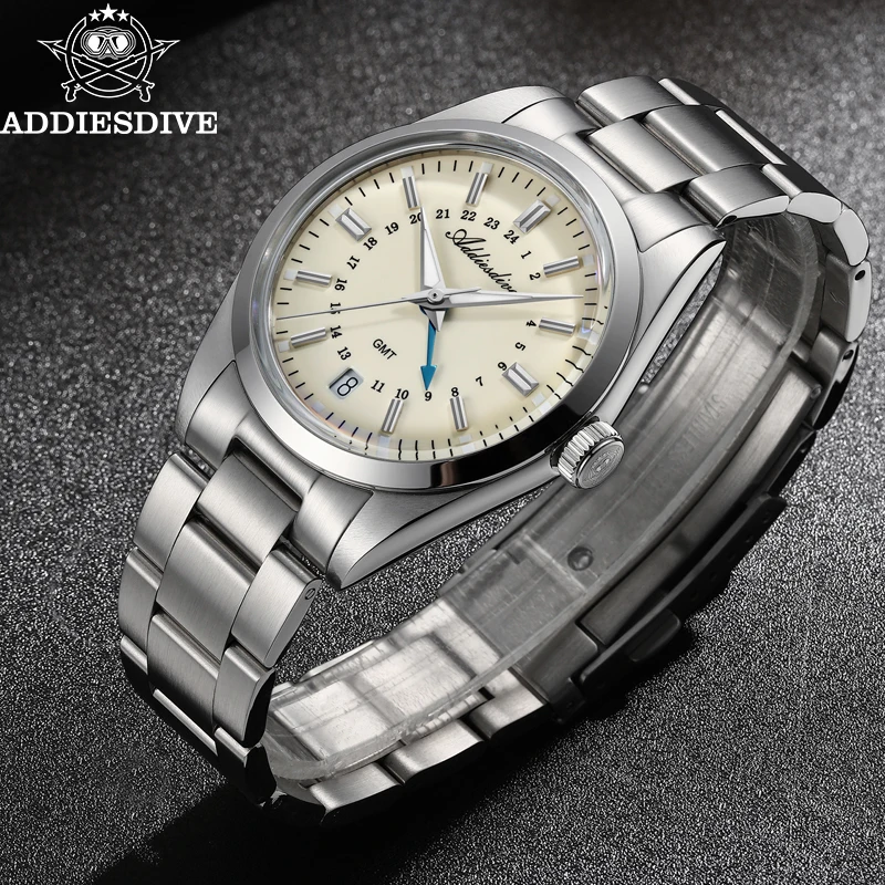 ADDIESDIVE 36mm Women Wristwatch New Luxury 316L Stainless Steel Super Luminous 100m Waterproof Sport Dress Woman Quartz Watch