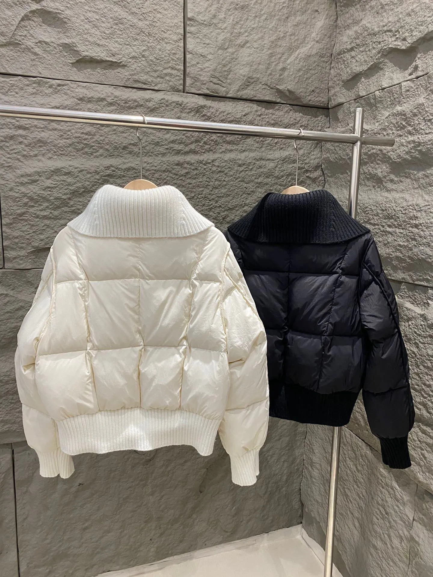 سترة نسائية شتوية قصيرة محبوكة بياقة سفلية، سترة متعددة الاستخدامات بتصميم مكون من قطعتين 173 #1