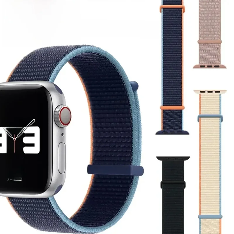 2 SZTUKI nylonowych pasków do Apple Watch Pasek 8 7 SE 6 5 4 Ultra 49MM 40MM 44MM 45MM 41MM Bransoleta akcesoria do IWatch Series 40mm — zdjęcie 2