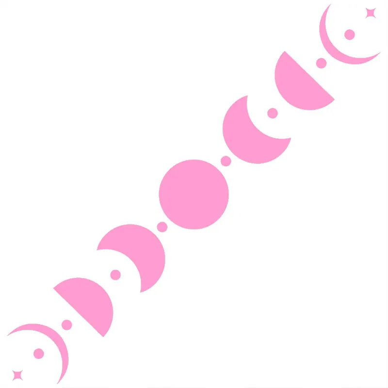 50CM Car Sticker Moon Phase Line Row Stars Rear Glass Mystery Witch Stickers Windshield Banner Decoration Vinyl Decals
