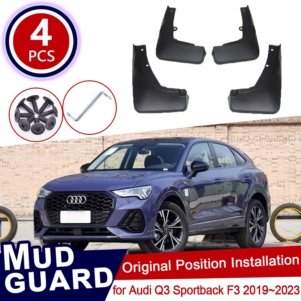 

4Pcs Mudguard for Audi Q3 Sportback F3 2019~2023 2020 Accessories Car Mud Flaps Front Rear Wheels Splash Guards Fender Mudflap