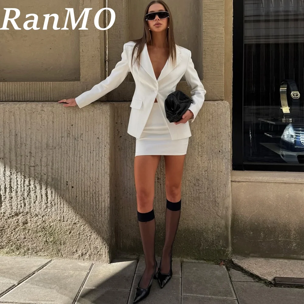 

Ranmo Modern two-piece set V-neck Mermaid Prom Dress 2025 Formal Prom Dress Long Sleeve Vestidos De Fiesta Elegant Customized