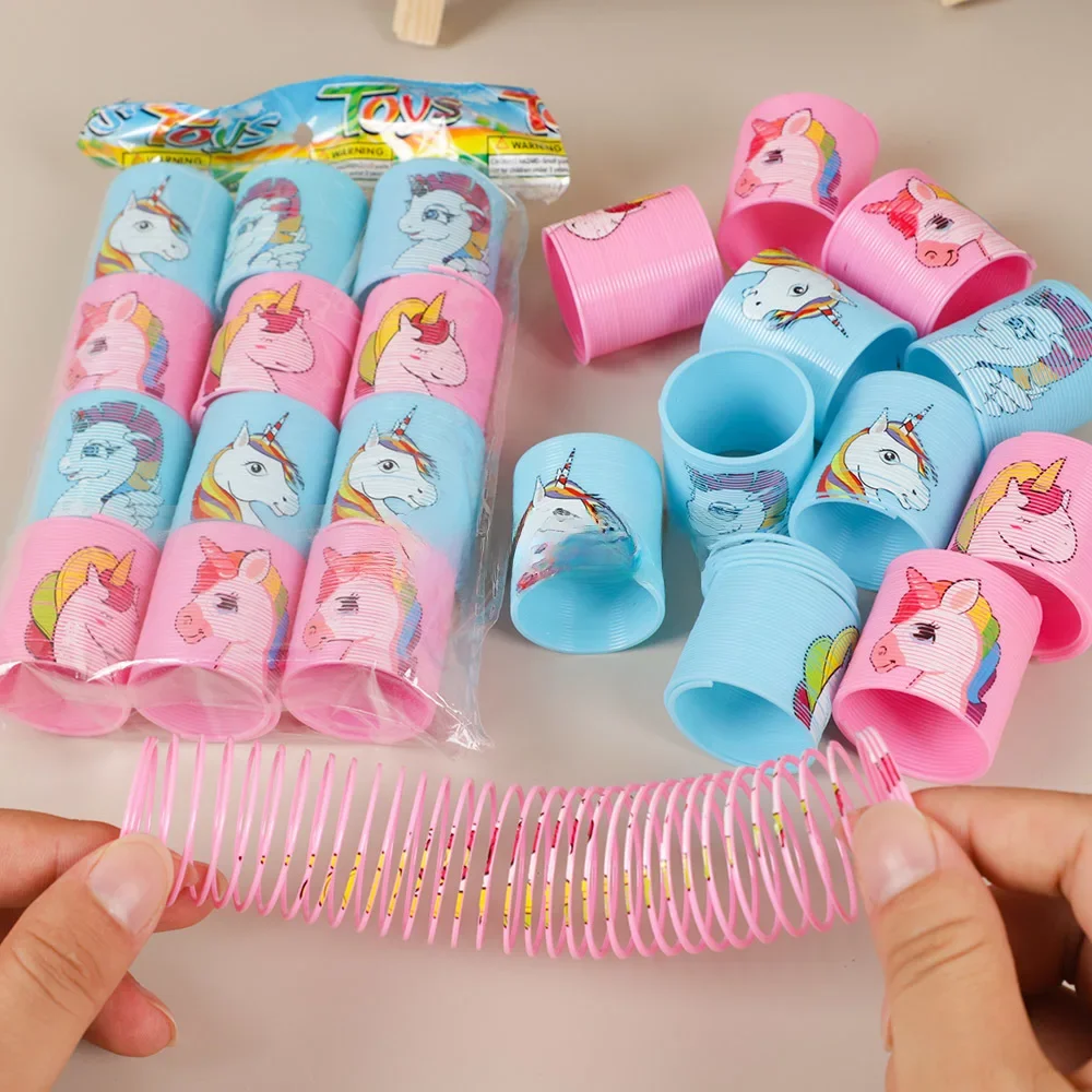 12 sztuk Cartoon motyw jednorożca tęcza magiczna wiosna zabawki dla dzieci upominki na przyjęcie urodzinowe upominki torba na gadżety wypełniacze Pinata — zdjęcie 2