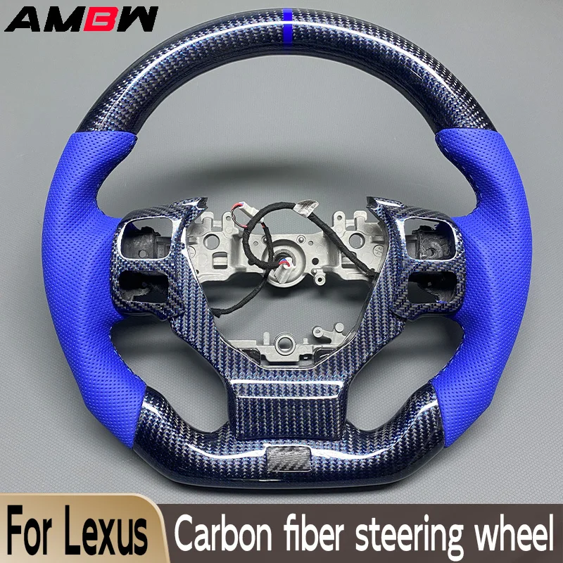 Customized carbon fiber steering wheel for Lexus GS RCF NX CT250 300 350 2017 2018 2019 2020 2021 2022 2024 Blue style