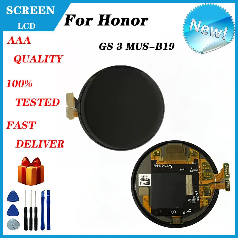 For Honor GS 3 MUS-B19 AMOLED Display For Honor GS 3 MUS-B19 Smart Watch LCD Display + Touch Panel Digitizer