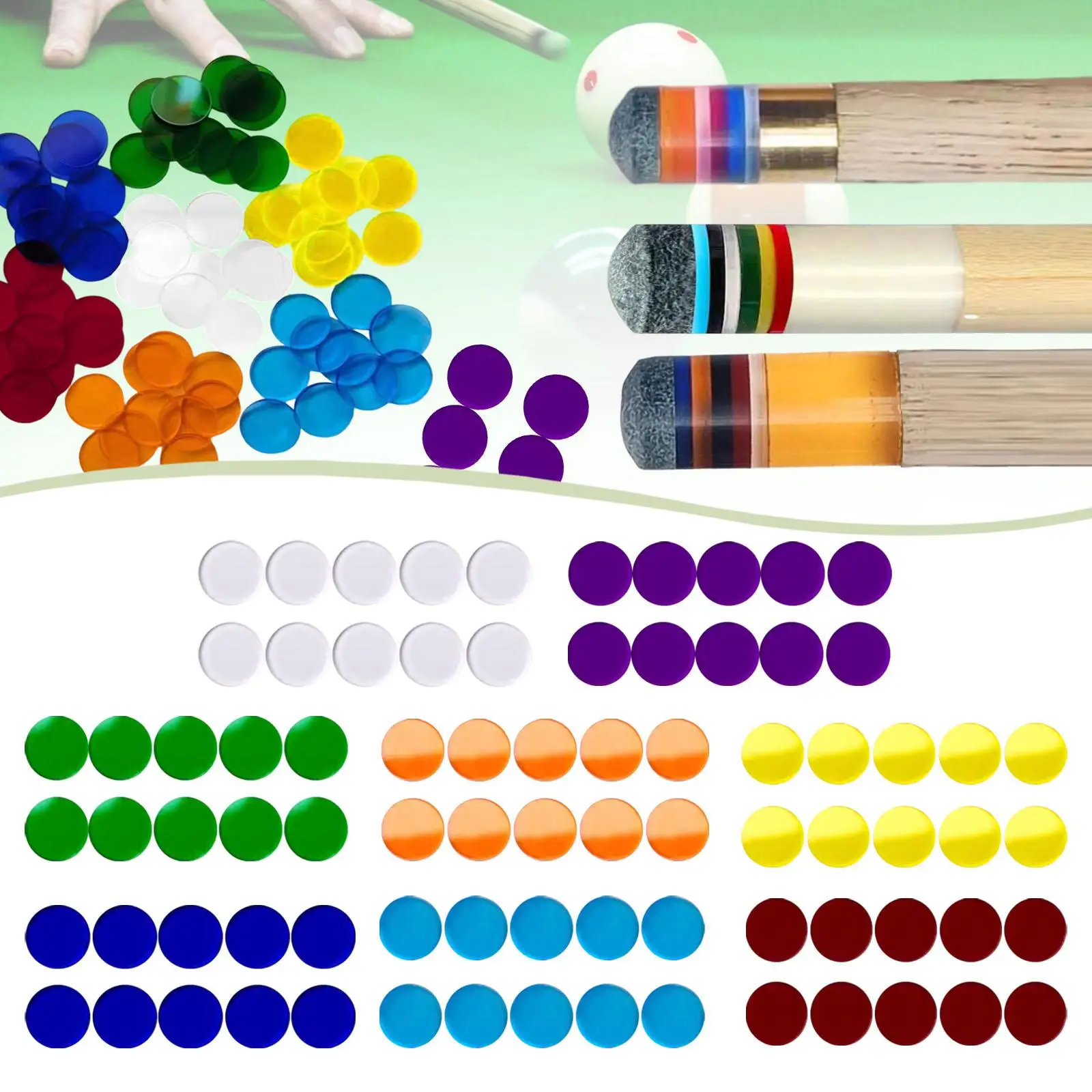 10 pezzi di punte per stecca da biliardo, parti di riparazione, cuscinetti per ghiera portatili, accessori da biliardo di ricambio per competizioni di sala giochi da bar