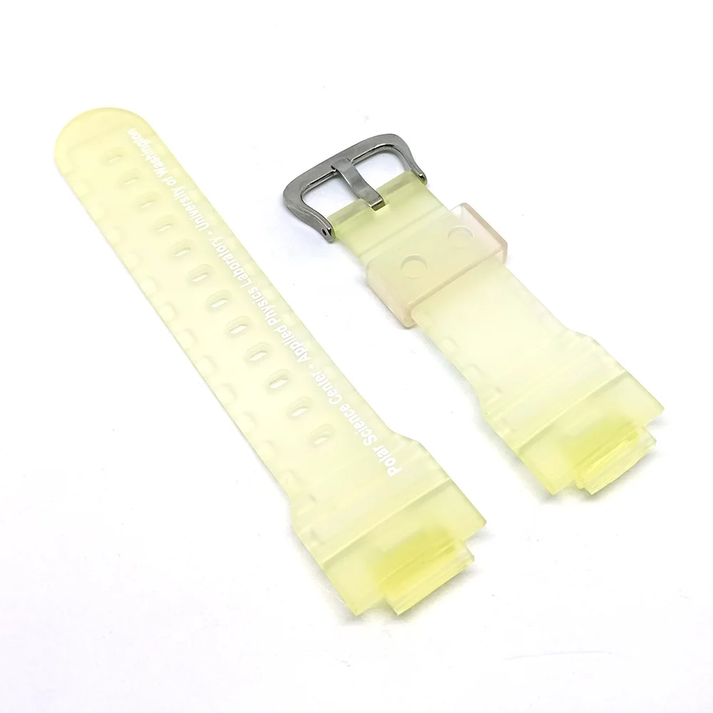 Casio AW-500NS Polar Science Center G-SHOCK fits/for 15mm White Transparent Rubber Replacement Watch Band Strap