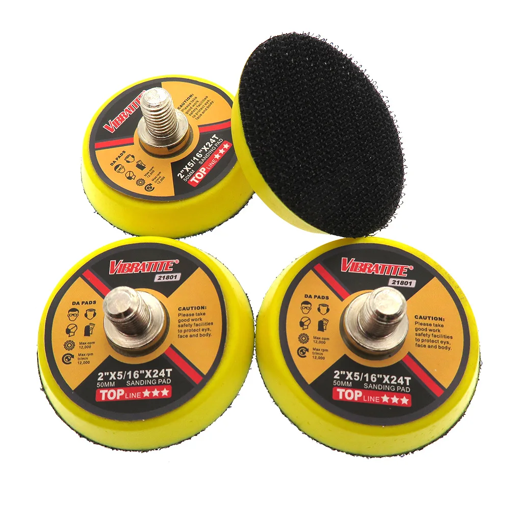 

4PCS 2 Inch Sanding Pad - 5/16"-24 Thread Hook and Loop Backing Pad Buffing Plate for Air Sander and Dual Action Car Polisher