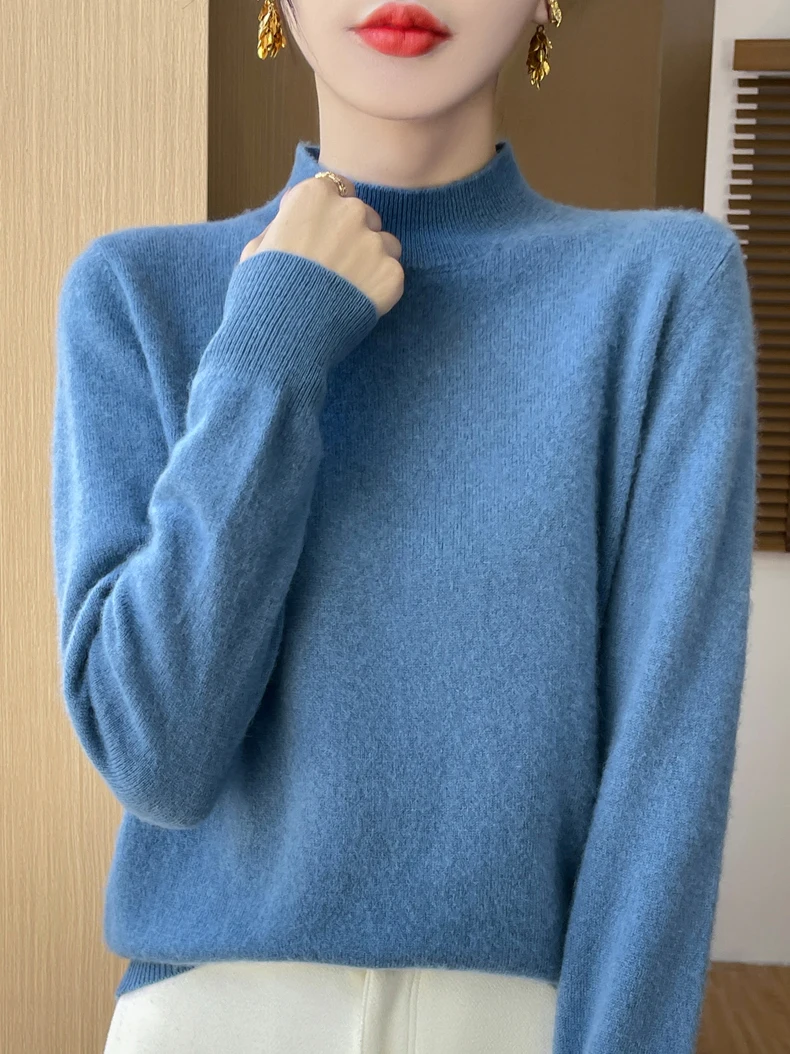 Cashmere Sweater Women Knitted Sweaters 100% Pure Merino Wool Winter Fashion V-Neck Top Autumn Warm Pullover Soft Jumper Clothes