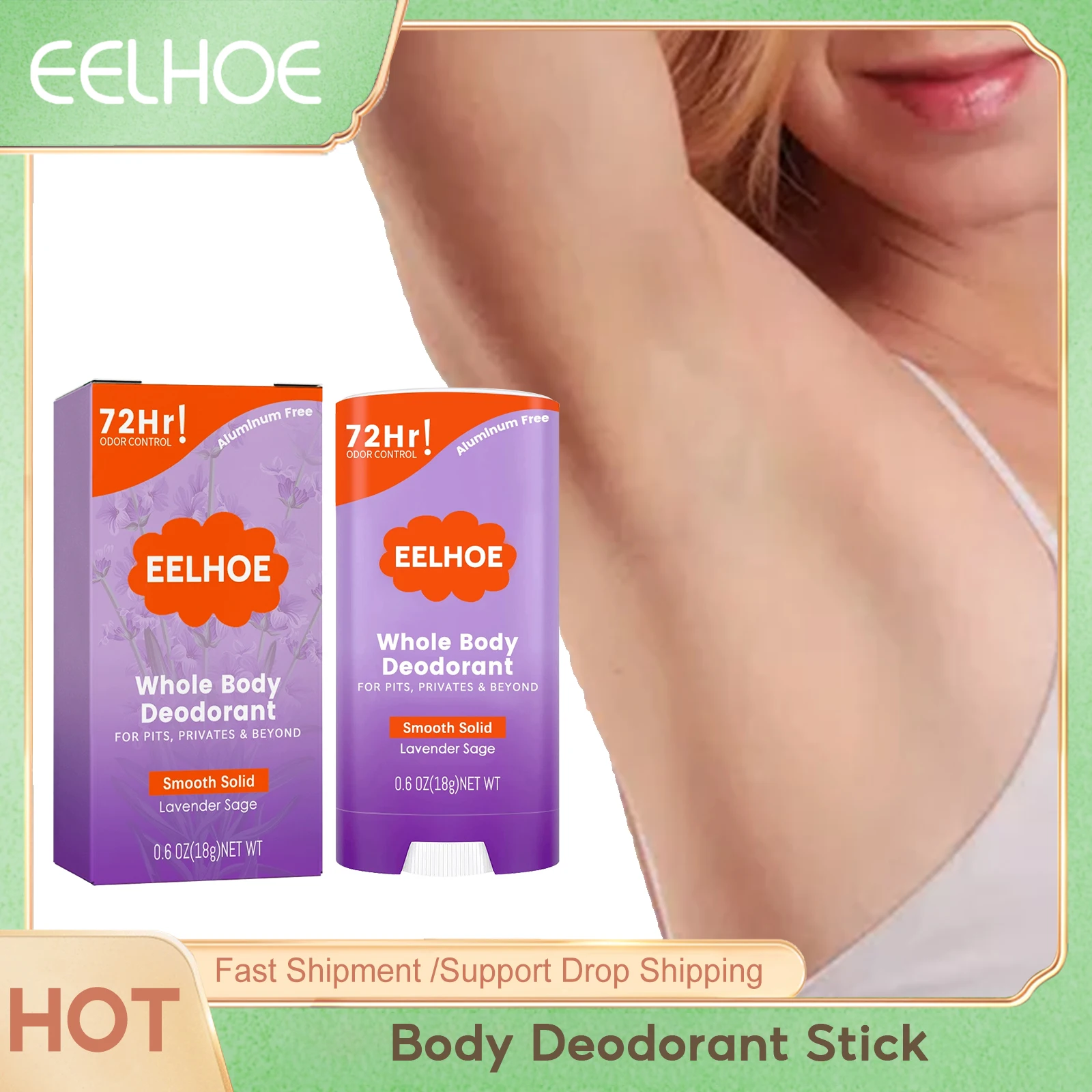 Whole Body Deodorant 72 Hour Odor Control For Woman Long-Lasting Fragrance Remove Body Odor Underarm Cream Body Care Creams 18g