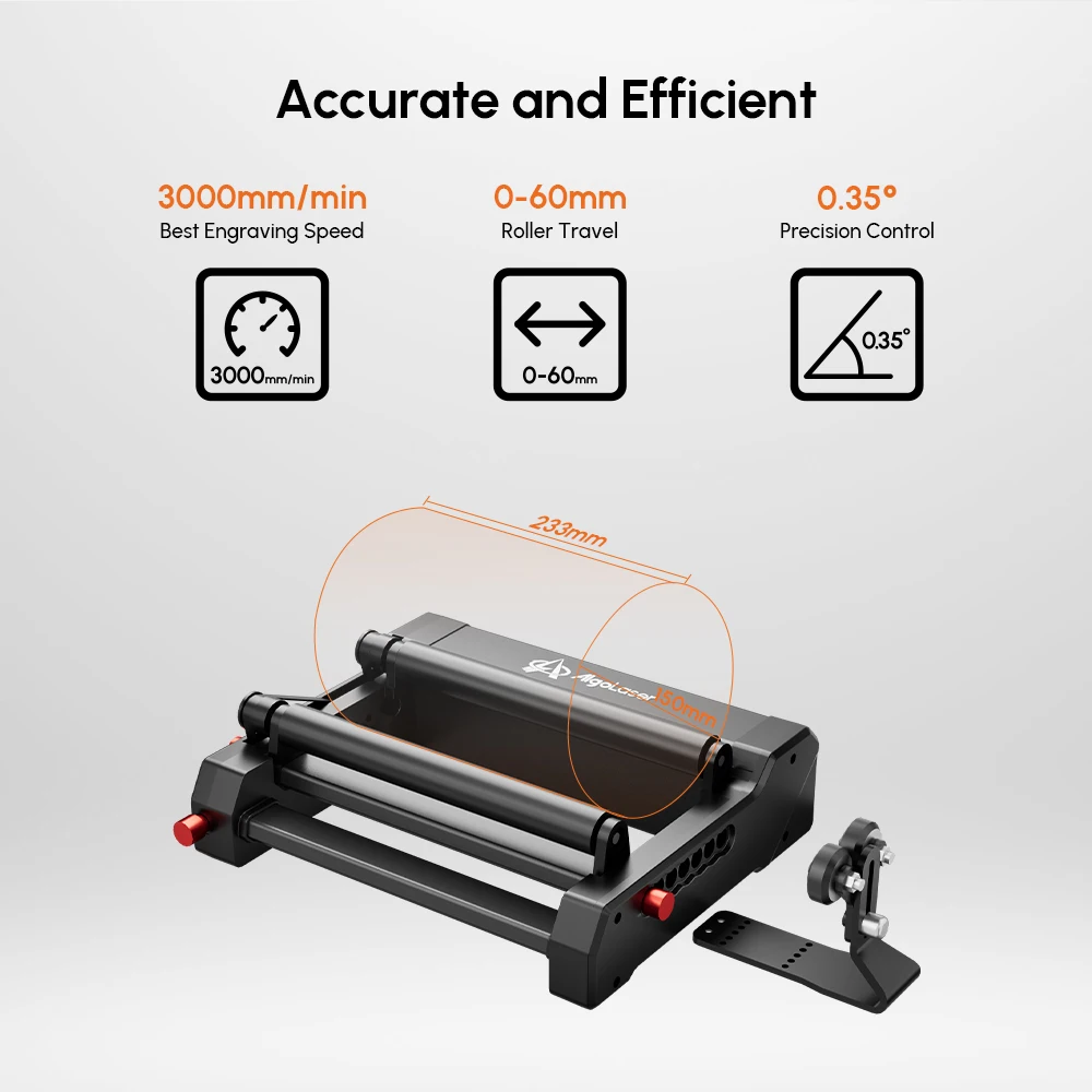 AlgoLaser Engraver Rotary Roller Y-axis Rotary Roller for 360° Engraving Cylindrical Objects Cans Bottle for Most Laser Engraver